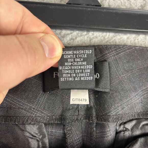 Focus 2000 Pants Women's 6P Petite Plaid Gray Straight Leg Career Workwear - Picture 12 of 12